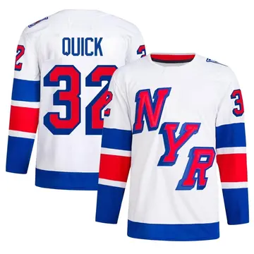 Men's Jonathan Quick New York Rangers ＃32 Authentic White 2024 Stadium Series Primegreen Jersey