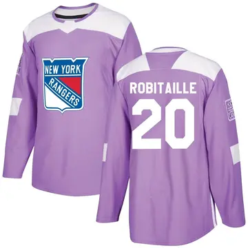 Men's Luc Robitaille New York Rangers ＃20 Authentic Purple Fights Cancer Practice Jersey