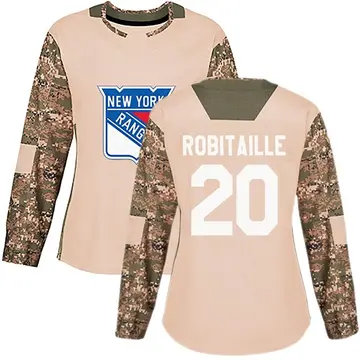 Women's Luc Robitaille New York Rangers ＃20 Authentic Camo Veterans Day Practice Jersey