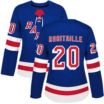 Women's Luc Robitaille New York Rangers ＃20 Authentic Royal Blue Home Jersey