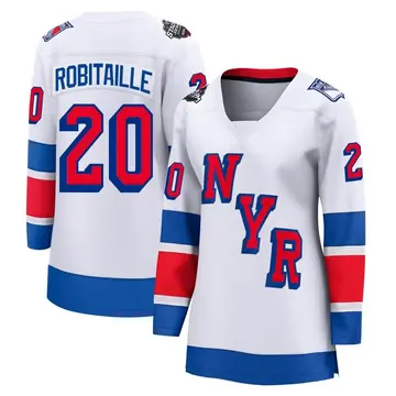 Women's Luc Robitaille New York Rangers ＃20 Breakaway White 2024 Stadium Series Jersey