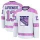 Youth Alexis Lafreniere New York Rangers ＃13 Premium White 2024 Hockey Fights Cancer Practice Jersey