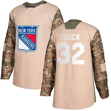 Youth Jonathan Quick New York Rangers ＃32 Authentic Camo Veterans Day Practice Jersey